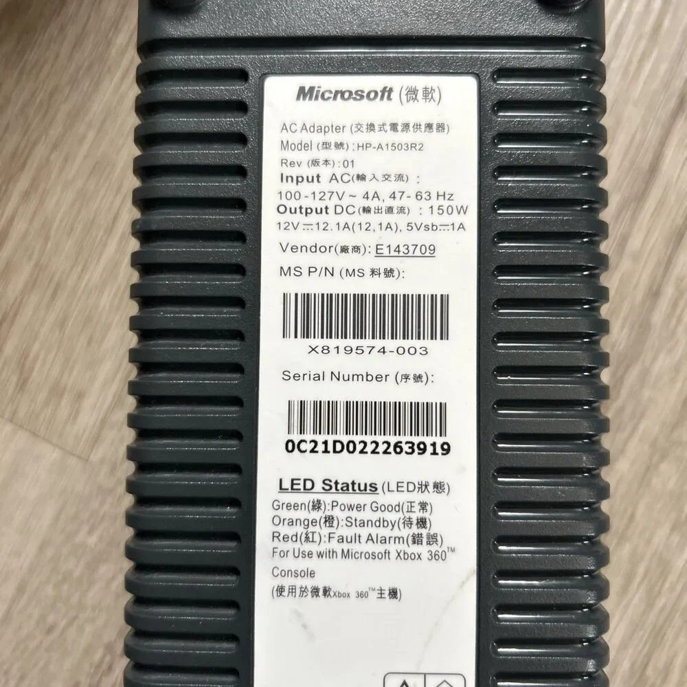 Microsoft Xbox 360 150W AC Adapter Power Supply HP-A1503R2 Jasper OEM Tested